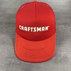 Vintage 80s 90s‎ Craftsman Tools Snapback Hat Red USA Nylon Trucker Cap Sears